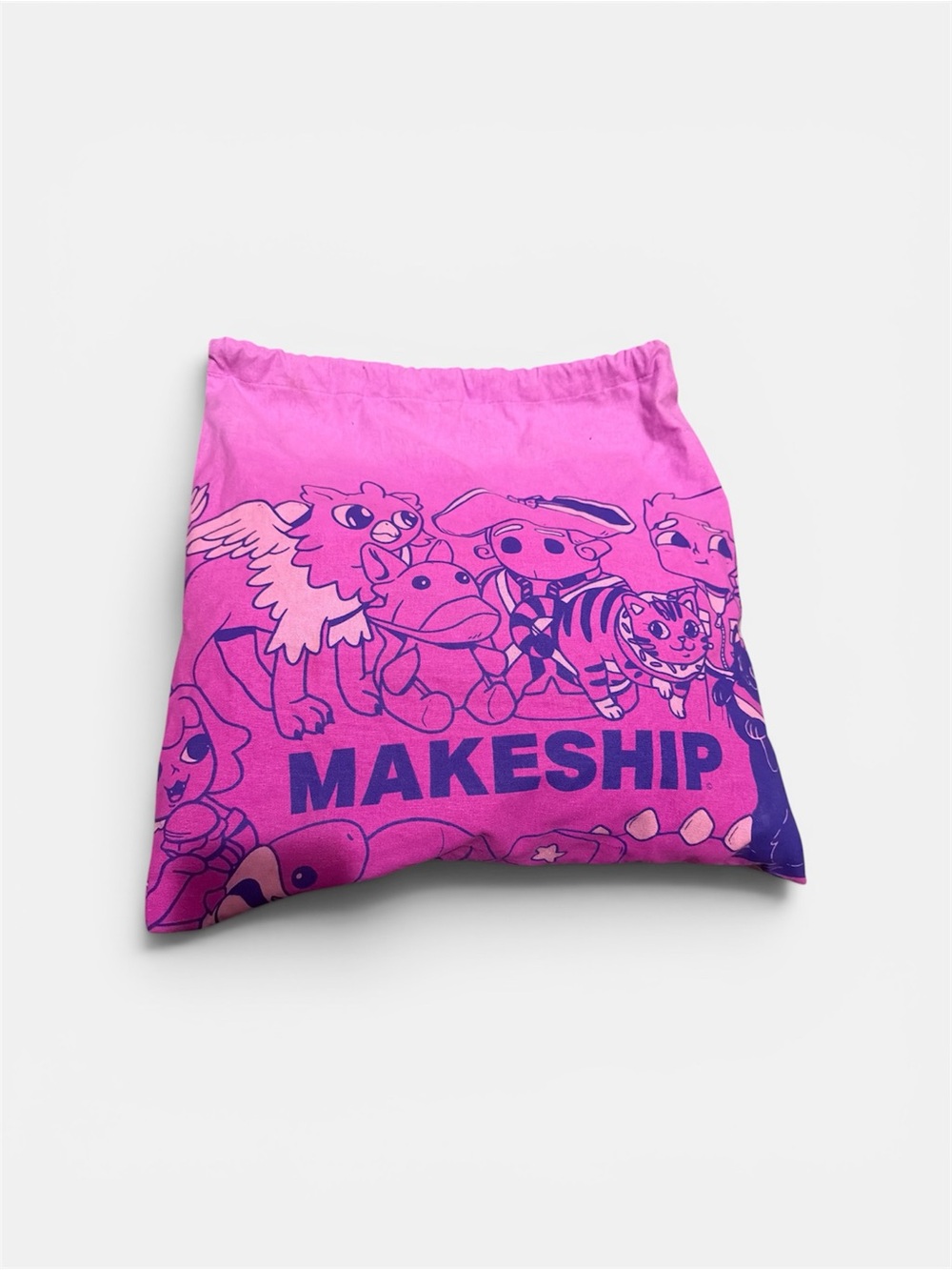 Makeship Pink Graphic Drawstring Bag